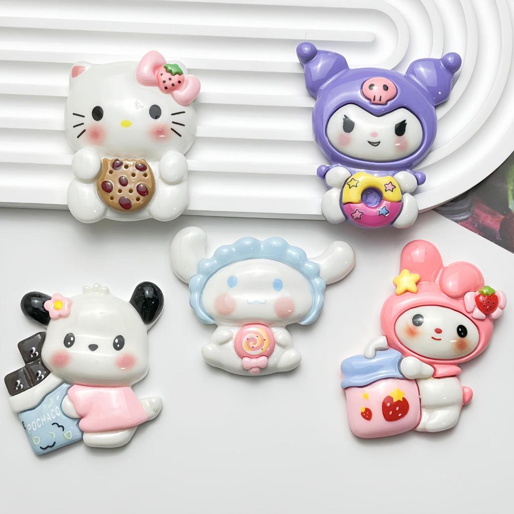 Sanrio Cartoon Food Toys Resin Accessories for DIY Hair Clips and Phone Ornaments