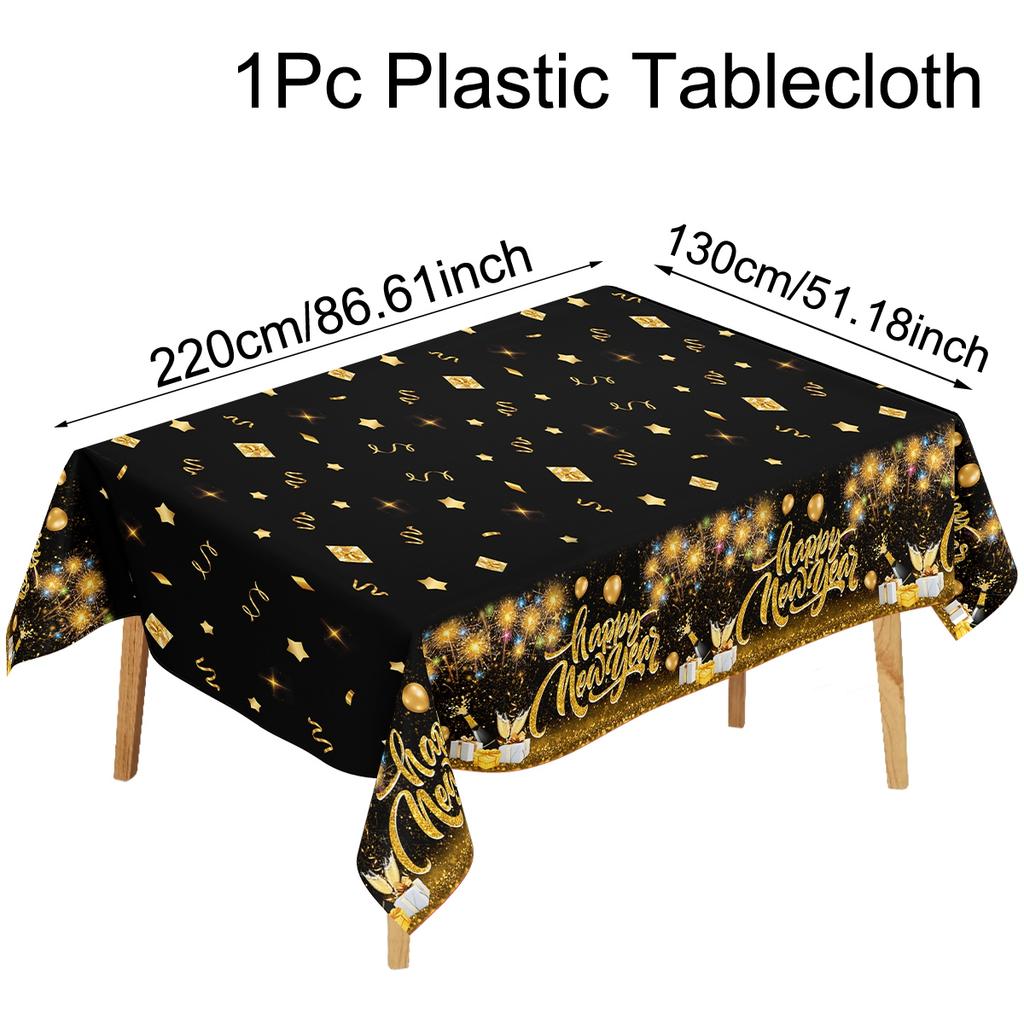 Christmas Disposable Tablecloth Christmas Decorations for Home 2026 Table Cover Navidad Noel New Year Gifts Dining Table Decor
