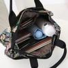 Borsa Tote da Donna con Stampa Floreale Casual Borsa Pranzo in Tela Spessa con Cerniera Grande Capacità Borsa a Mano Jacquard