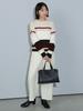 Knit 3D Border Knit IVORY FREE [Beams Heart] L/S Women's