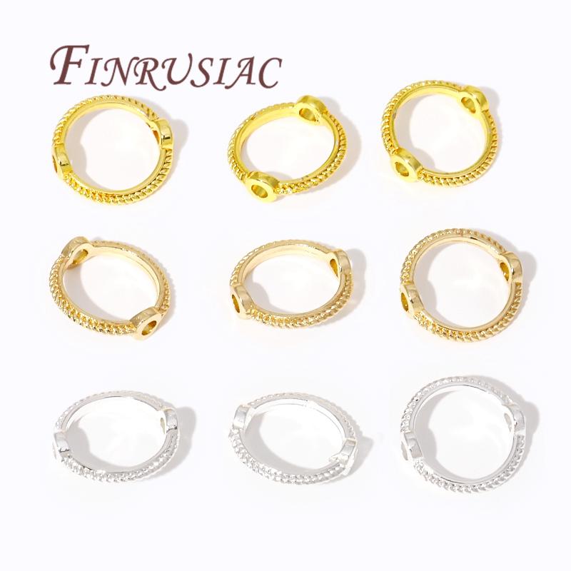 Silver Plated Beads Circle Frame 8mm 10mm 12mm 14K Gold Plated Brass Connect Beads Frame Ring,DIY Bracelet Making Supplies