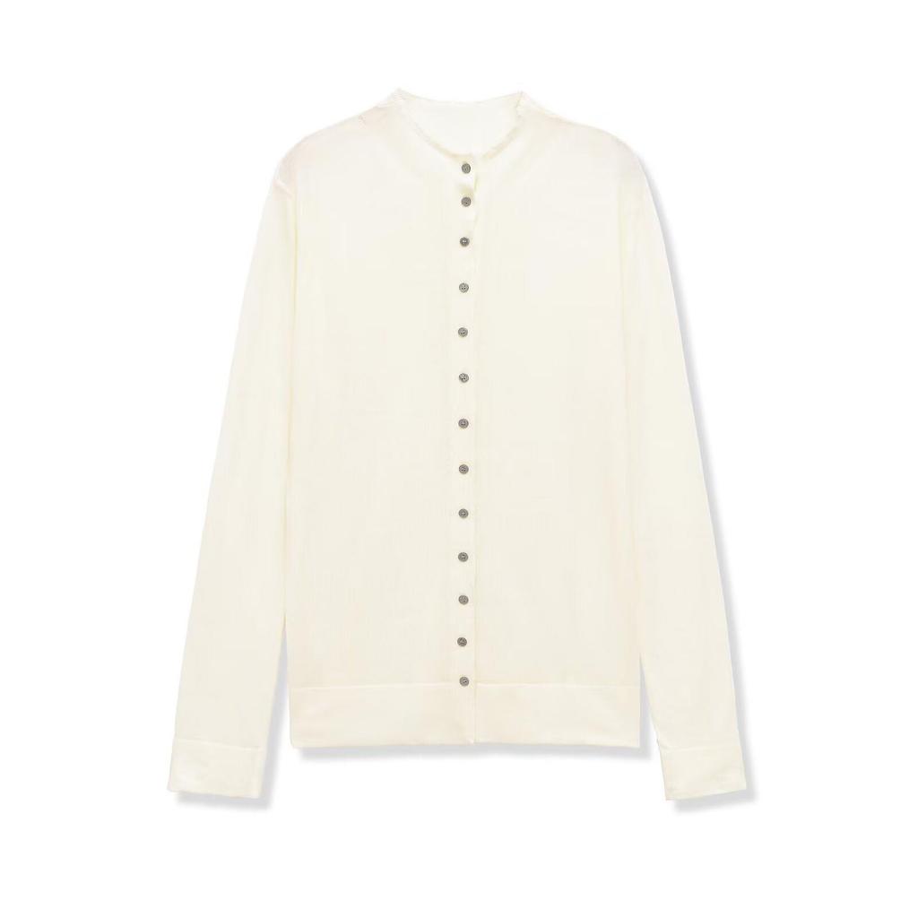 2026 Spring European Style Women's High Neck Long Sleeve Knit Cardigan