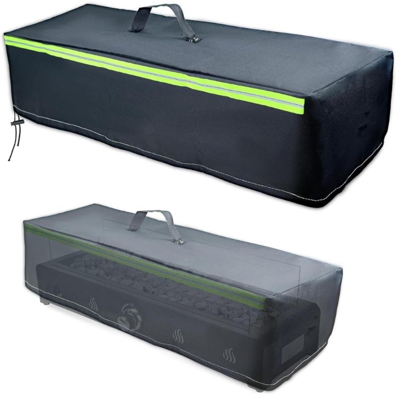 Outdoor Fire Pit Cover Protectors Guard For 28inch Gas Fire Table Waterproof Oxford Materials Reflective Safety Features