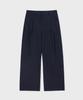 GLW [Unisex][Summer Fabric] Double-Pleat Wide Elastic Waist Slacks Navy