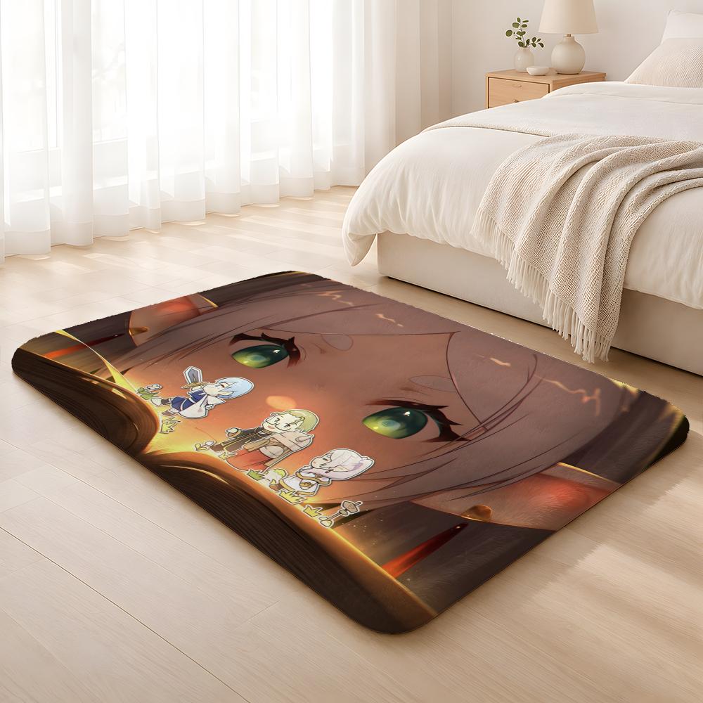 Anime F-Friend Cute Floor Mat Machine Washable Soft Flannel Area Rug, Non-Slip Absorbent Floor Mat for Living Room Bedroom