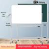 Dual-Sided Magnetic Whiteboard & Blackboard, Mobile Stand, Erasable, for Home, Office, or Classroom.