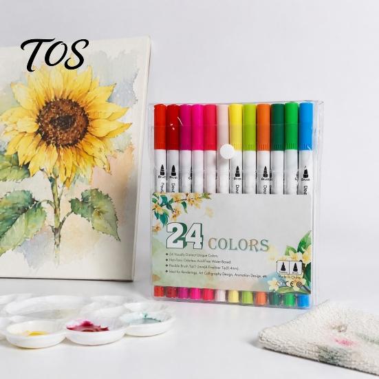 Double-ended Markers Drawing Set, with Brush And Fine Point Tips, Washable Art Supplies for School Water-soluble Ink Supplies, Hand-Drawn Creation