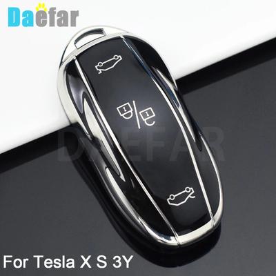 Für Tesla Model S Model 3 Model X TPU Auto Fernbedienung Smart Key Abdeckung Hülle Fob Tasche Schale Halter Schlüsselanhänger Zubehör