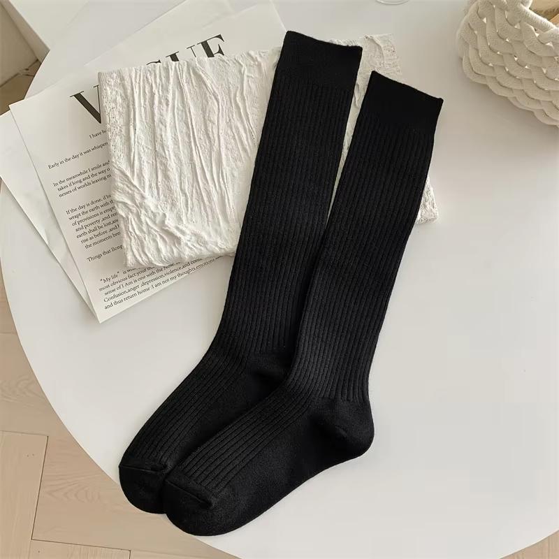 

Ретро Женские Чулки Новая Мода Осень Повседневные Однотонные В Японском Стиле Теплые Носки Для Женщин Мягкие Зимние Гольфы Выше Колена Длинные One Size чёрный