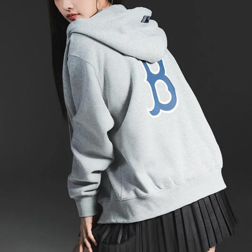 MLB Casual Classic Letter Zip Hoodie Jacket Unisex jackets Light-Gray 3ATRB0426-43MGS