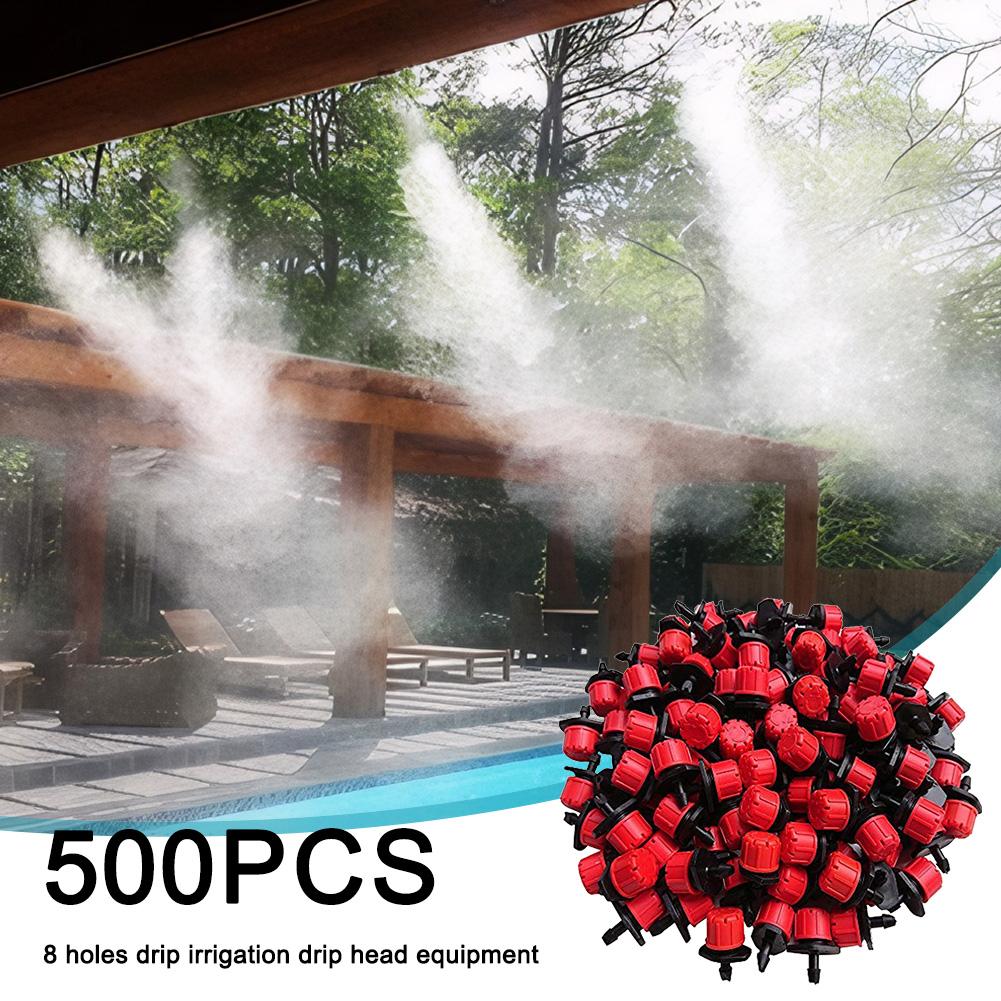 500Pcs 1/4 Inch Adjustable Drip Irrigation Drippers Rotating Sprinklers for Efficient Garden Watering Solutions