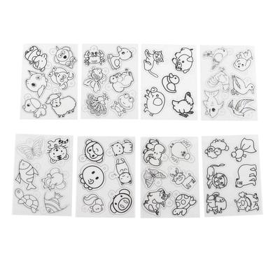 Heat Shrink Sheets 8 Pcs Hand Painted DIY Printing with Pattern Filling for Kids Craft School