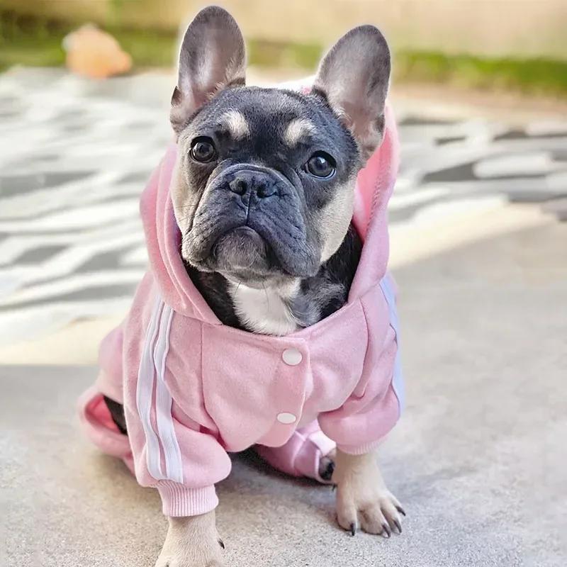 Adidog Vestiti Tuta per Cani Vestiti Caldi per Cuccioli per Animali Domestici per Cani Felpe con Cappuccio Felpa Yorkie Bulldog Francese Abbigliamento per Cani Cappotto Giacca