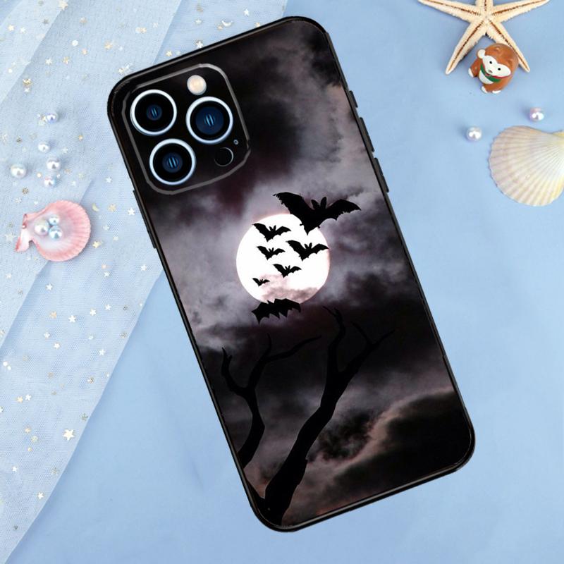 Gothic Horror Bats Full Moon Case For iPhone 17 Pro Max 16 14 13 12 11 15 Pro Max Plus 12 13 Mini 16e 17 Air Back Cover