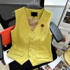 Gilet d'été fin pour femme, chic et amincissant, couleur unie, style coréen, col en V, simple boutonnage, camisole, gilet
