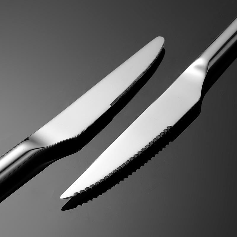 304 Stainless Steel Moonlight Knife, Fork and Spoon Tableware Set, Heavy Western Tableware Dessert Spoon Gift Set