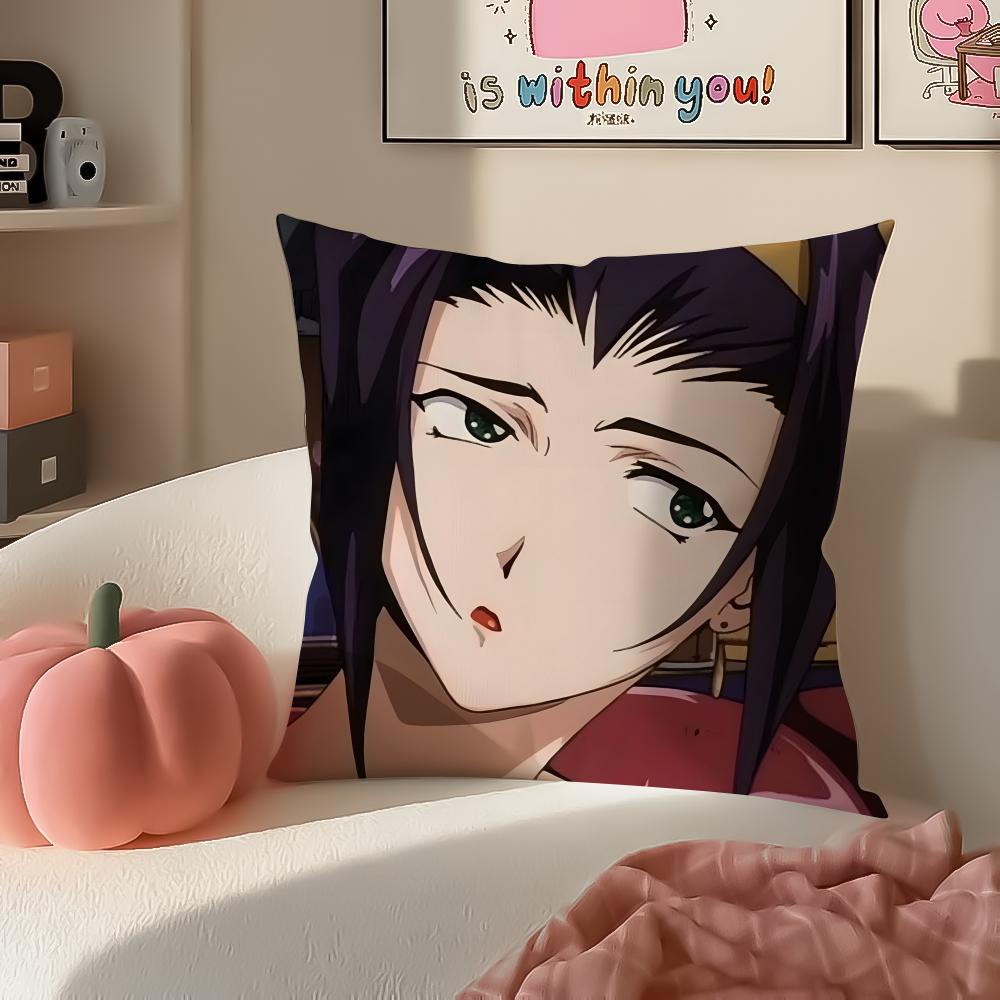 Anime jazzy CCowboy Bebop Cushion Cover Pillowcase Short Plush Invisible zipper Room Sofa Cushion Cover