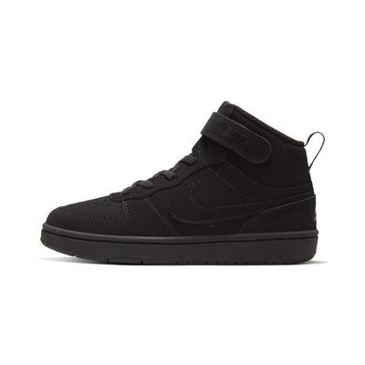 Court Borough 2 Comfortabele Hoge Kinder Skateschoenen Mat Zwart Kinderen Leeftijd 3 7 Jaar Oud CW5868-001