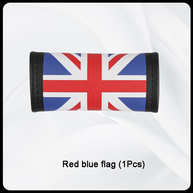 

Кожаная дверная ручка для салона автомобиля, защитный рукав для MINI COOPER JCW CLUBMAN F54 F55 F56 F60 R55 R56, автомобильные аксессуары Red blue flag 1Pcs