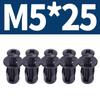 50/5Pcs Petal Shape Rivet Nut Screw Bolt Kit License Plate Bumper Black Petal Expansion Nut Fixing Screw Accessories M4 M5 M6