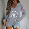 Women's Fashion Casual Long Sleeve Halloween Printed V-Neck Top