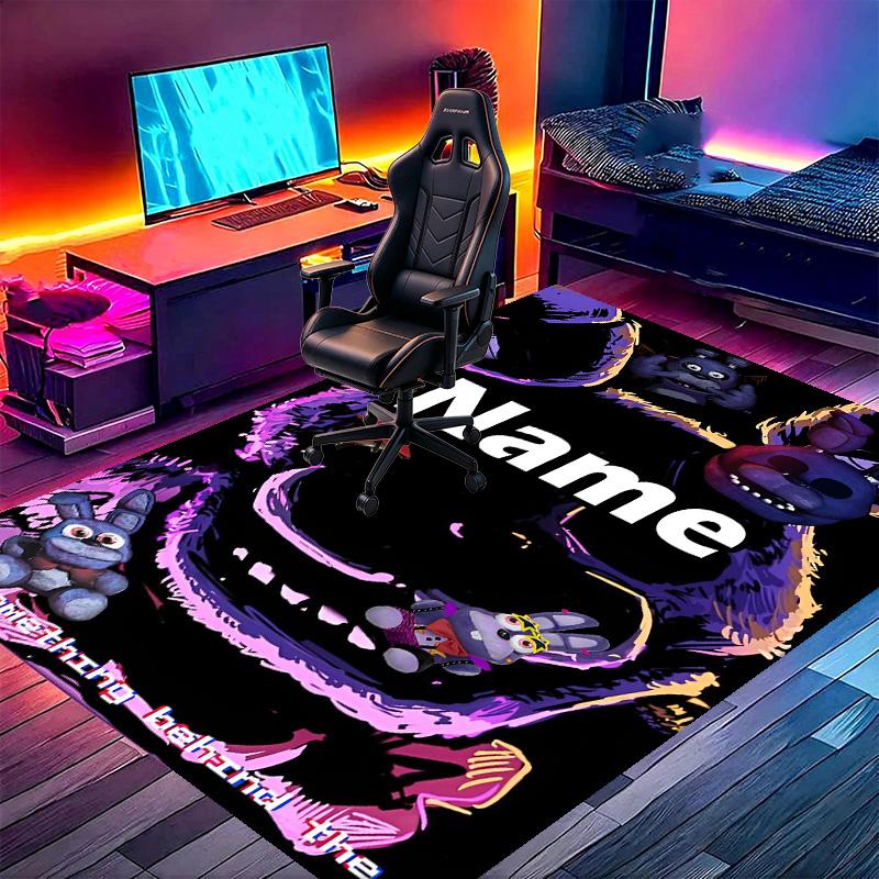 Custom Name Personalized Five Nights at Freddy's Print Carpet, Versatile Home Decor Rug, for Playroom, Apartment, Balcony, Entryway, Hallway Gift