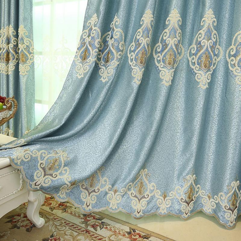 Lusso Chenille Ricamo 3D Corona Trattamenti Finestra Europei Reali Tende Oscuranti Soggiorno & Camera da Letto Arredamento Casa