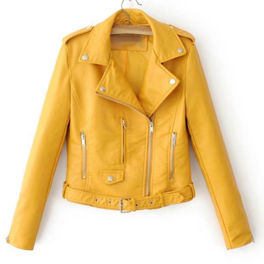 Women's Plus Size Casual Jacket PU Leather Jacket Slim Vintage Jacket Short Leather Jacket