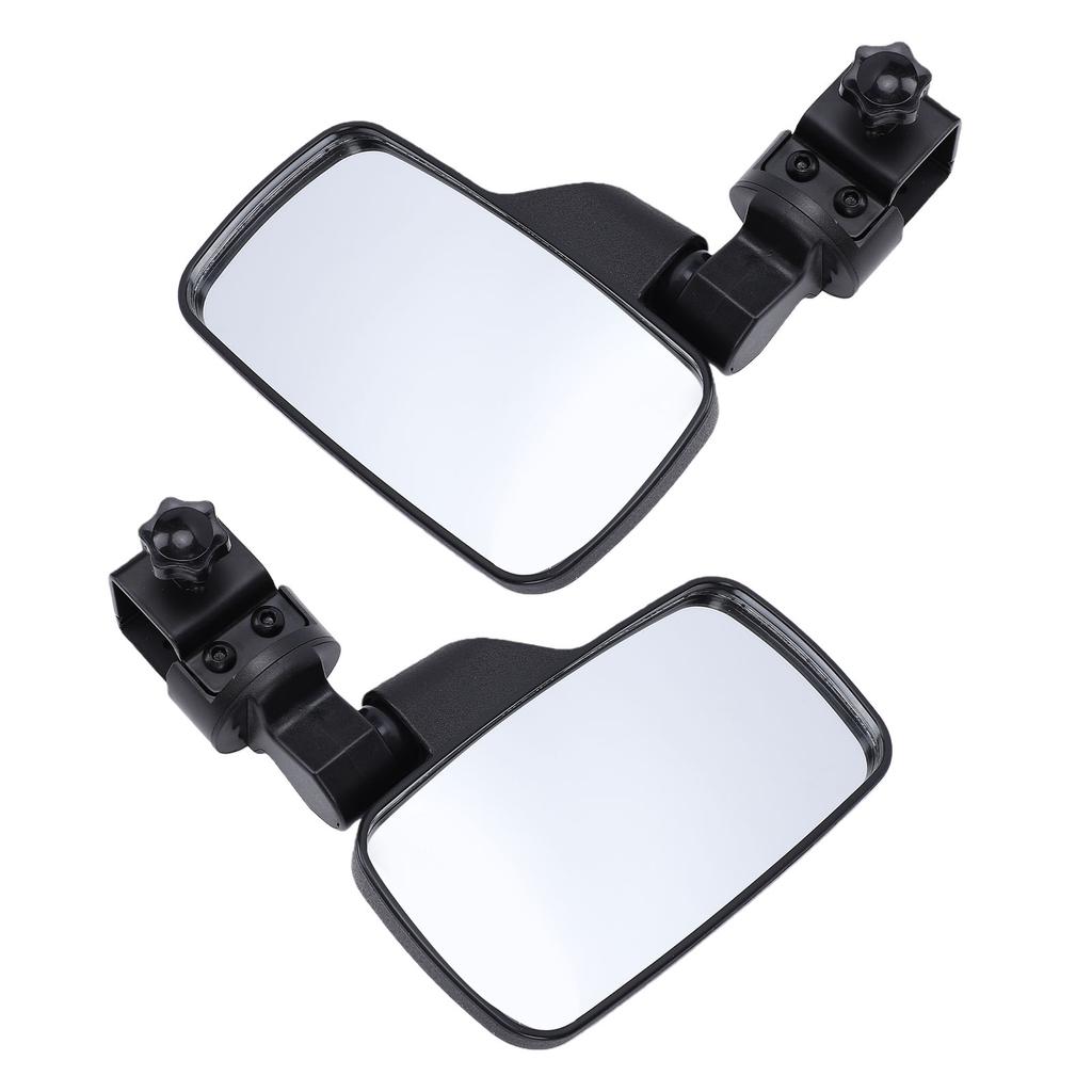 Golf Cart Side Rearview Mirror 360 Degrees Adjustable Angle Universal Golf Cart Side Mirrors for 1in 1.25in Square Tube