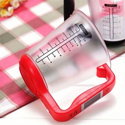 600ml Smart Messbecher mit Thermometer , 6 in 1 Einheitenumrechnung , Lebensmittelgeeignetes ABS Abnehmbares Design , Echtzeitüberwachung von 0 bis 40°C