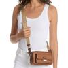 MICHAEL KORS Bradshaw Brand Gold Engraved Logo Leather Camera Bag Crossbody Extra Mini Women's Brown