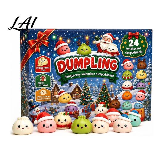 Christmas Gift Calendar 2026, Squeeze Advent for Kids 24 Days Mini Dumpling Figures Countdown