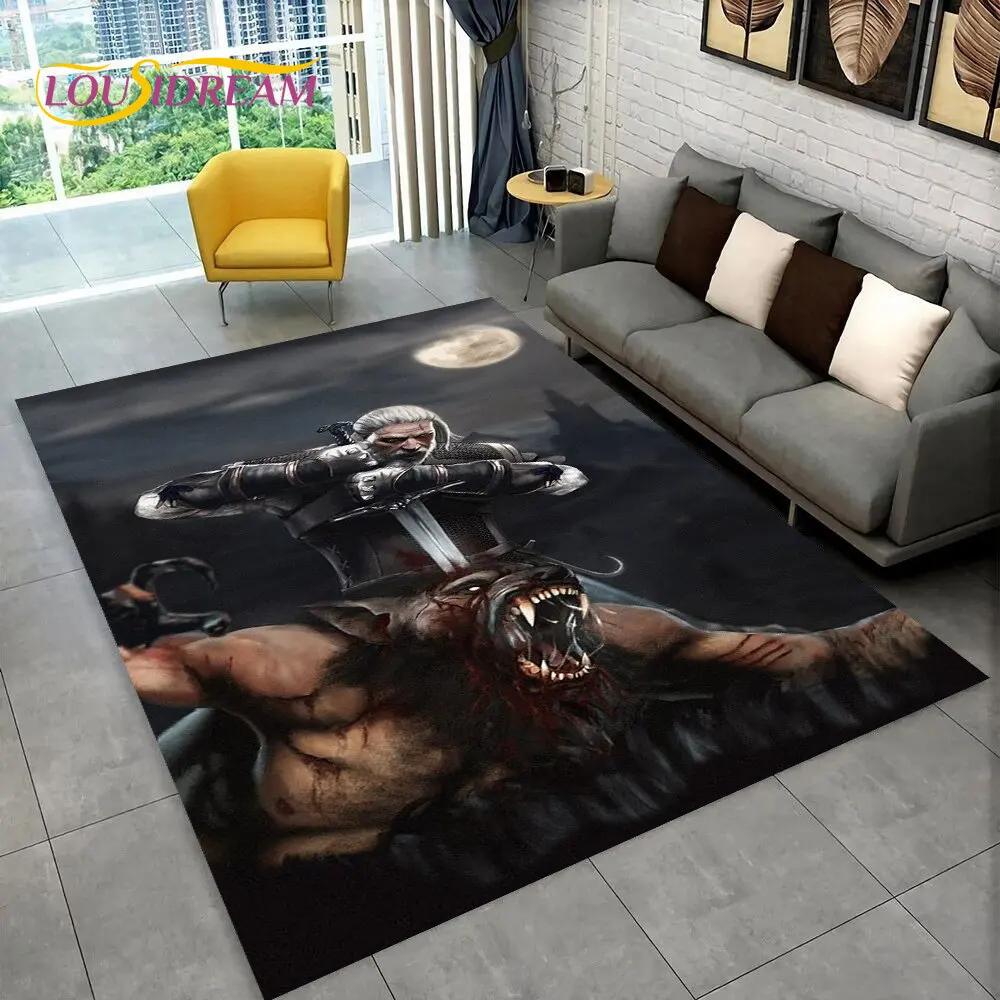 The W-Witcher Game Gamer Anime Area Rug,Carpet Rug for Home Living Room Children's Bedroom Sofa Doormat Decor,Non-slip Floor Mat
