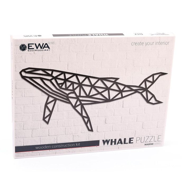 Puzzle Mural En Bois - Baleine 89 Cm