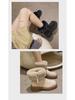Women's Furry Snow Boots with Side Zipper and Thick Sole