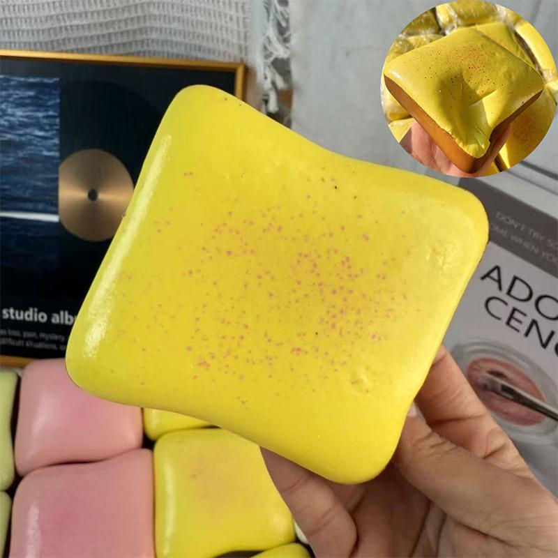 Slow Rebound Wet Soft Buttered Toast Suqeeze Toy Super Squishy Fidget Toy Funny Stress Relief Sticky Toy Soft Squeeze Vent Gift