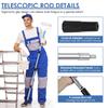 10.83ft Paint Roller Extension Pole with Tapered Adapter 9 Segmented Lightweight Stainless Steel Extension Pole for Mop Handle