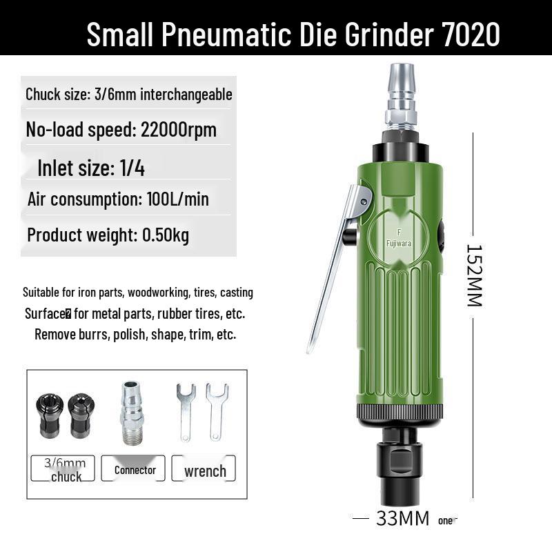 Fujiwara Pneumatic Engraver & Tire Repair Polisher - Low Speed Air Grinder & Sander