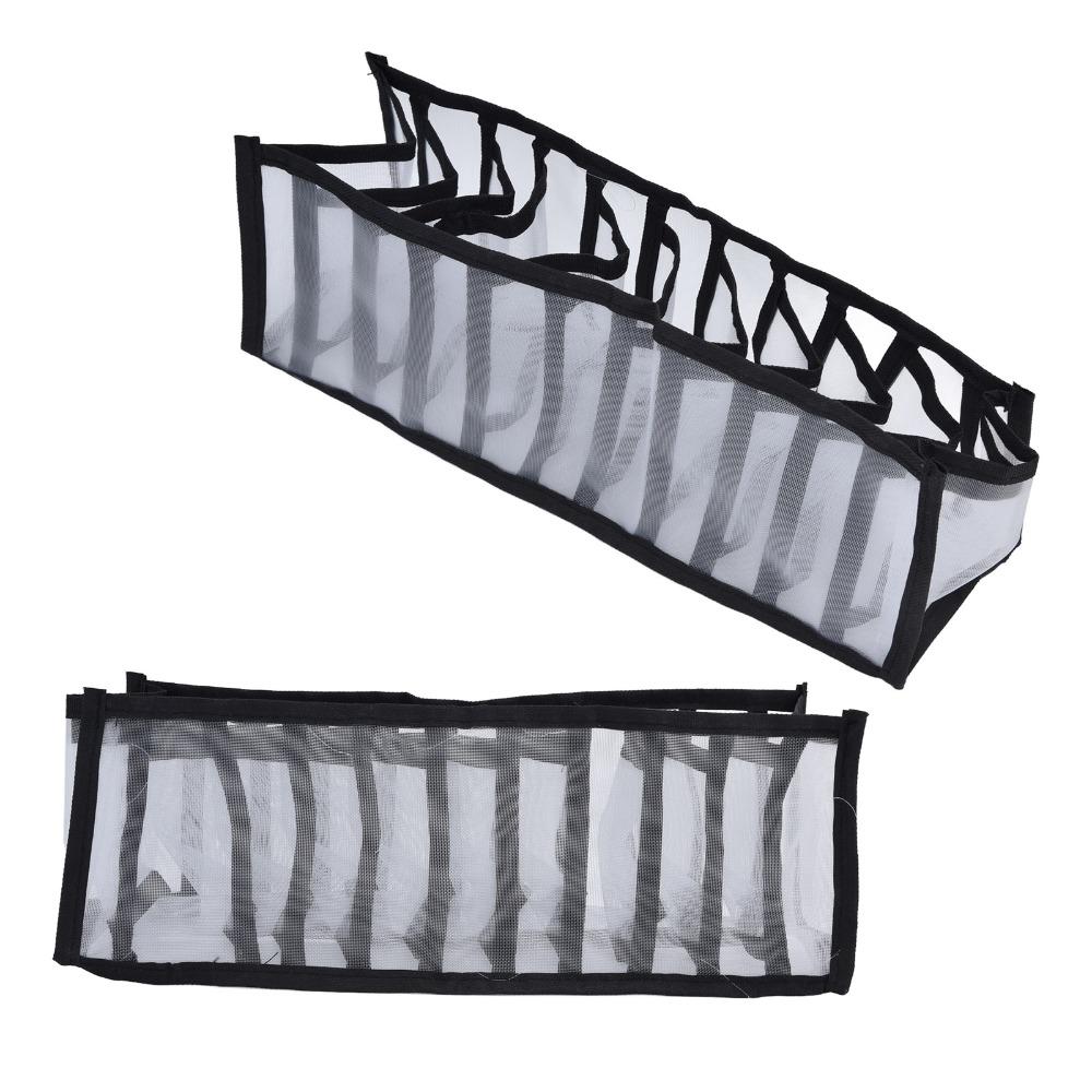 Multi Purpose Mesh Bras Storage Box 11 Compartments Breathable Polyester Underwear Storage Box Space Saver Foldable Design