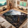 Abstract Personalized Theme Crystal Velvet Floor Rug Personalized Custom Name Text Warm Carpet Home Decoration