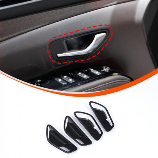 Glossy Black Inner Door Handle Bowl Trim Cover For Hyundai Santa Cruz +