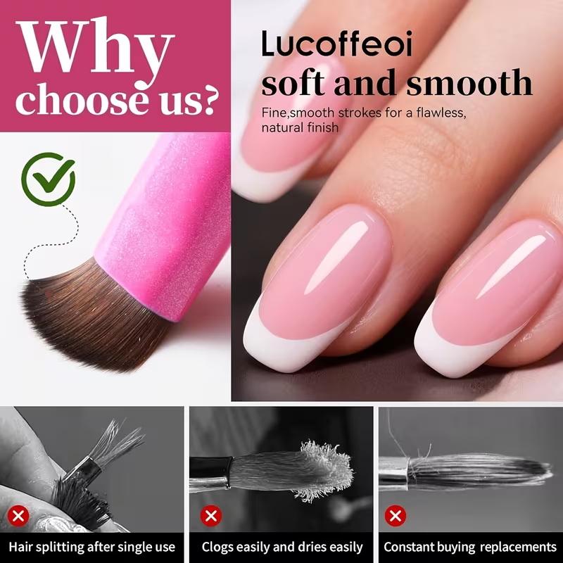 French Nail Brush, With Multi-Function Brush Head - Fine Nail Brush, Suitable For Gel And Acrylic Nails, Precise Cleaning