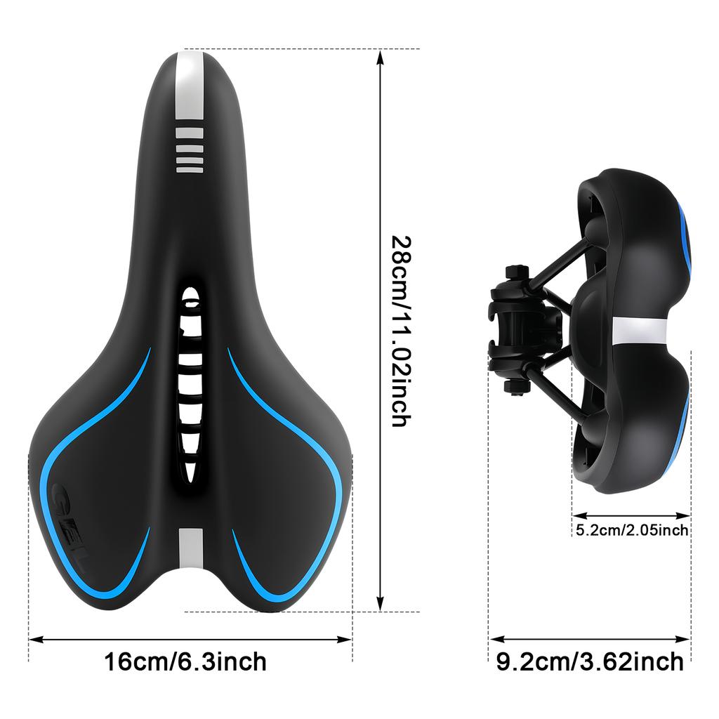GEL Cushion Bike Seat Soft PU Leather Comfortable Bicycle Saddle for Mountain Road Bikes Shock Absorbing Cycling Accessories