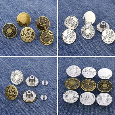 10 Stück/Packung Mit Schraubendreher Jeansknöpfe Kleidung Hosen Nähzubehör Taillenverlängerer Knopf 17mm Nagelfreie Bundschnalle