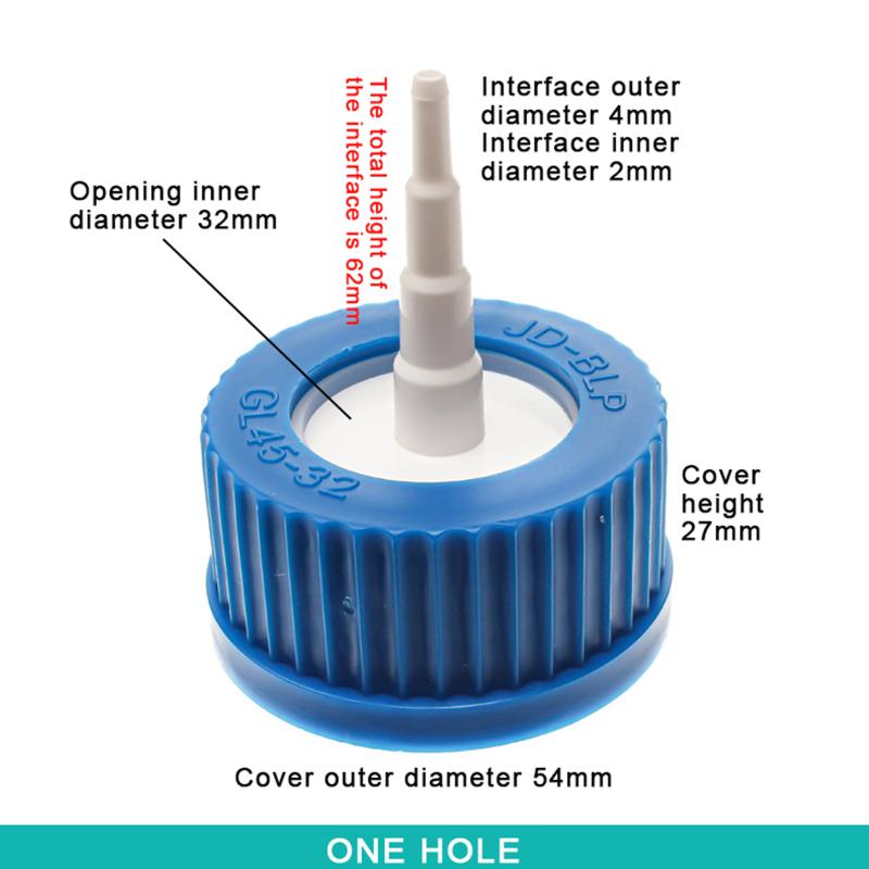 GL45 Safety Lid for Feeding Bottles 1-4 Port Reactor Adapter Splash Proof Corrosion Resistant for Lab Chemical Experiment Work