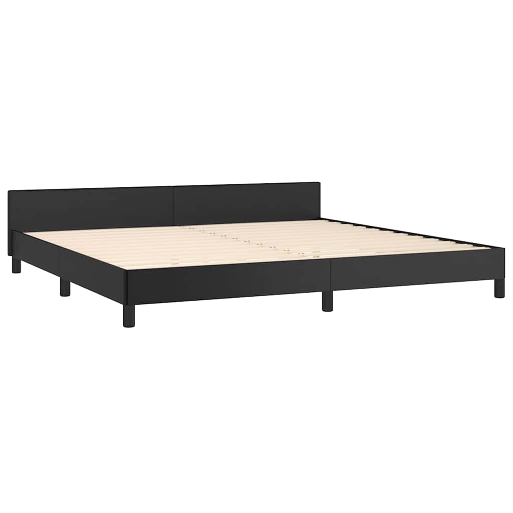 Vidaxl Bed Frame with Headboard Without Mattress, Black, 200X200 Cm