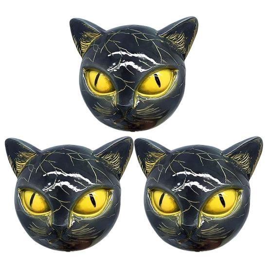 Cat Head Figurine Black Cat Stone Hand-Carved Healing Stone Resin