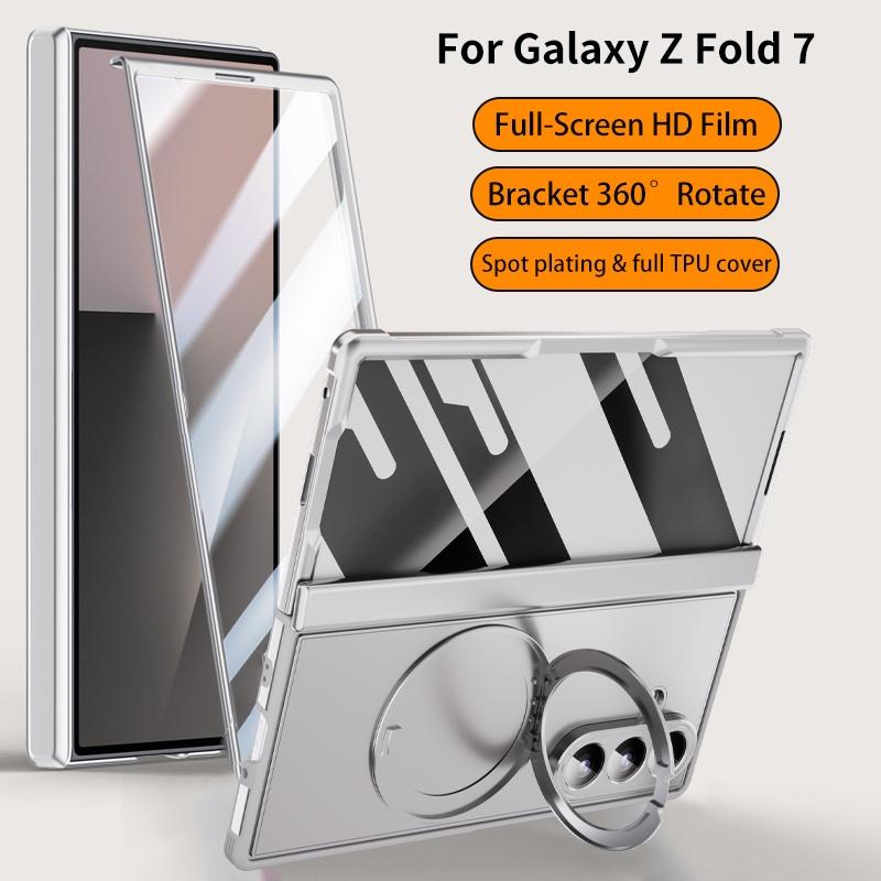For Samsung Galaxy Z Fold 7 Fold7 Case Luxury Magsafe Ring Stand Magnetic Protective Back Cover Case For Z Fold 7 Sleeve