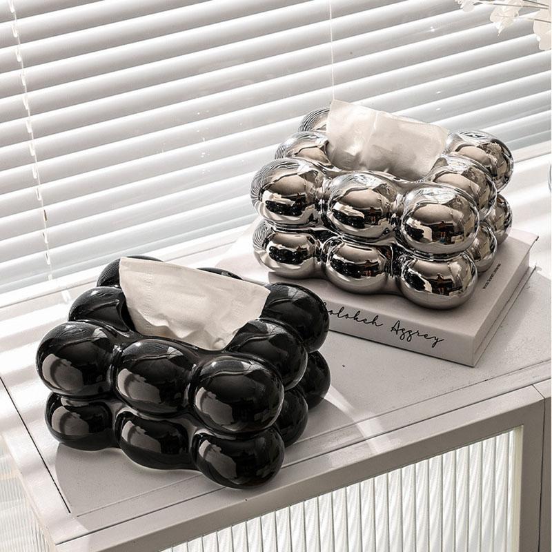 Creative Cotton Candy Tissue Box High-grade Ceramic restaurant desktop paper Storage Luxury household living room decoration