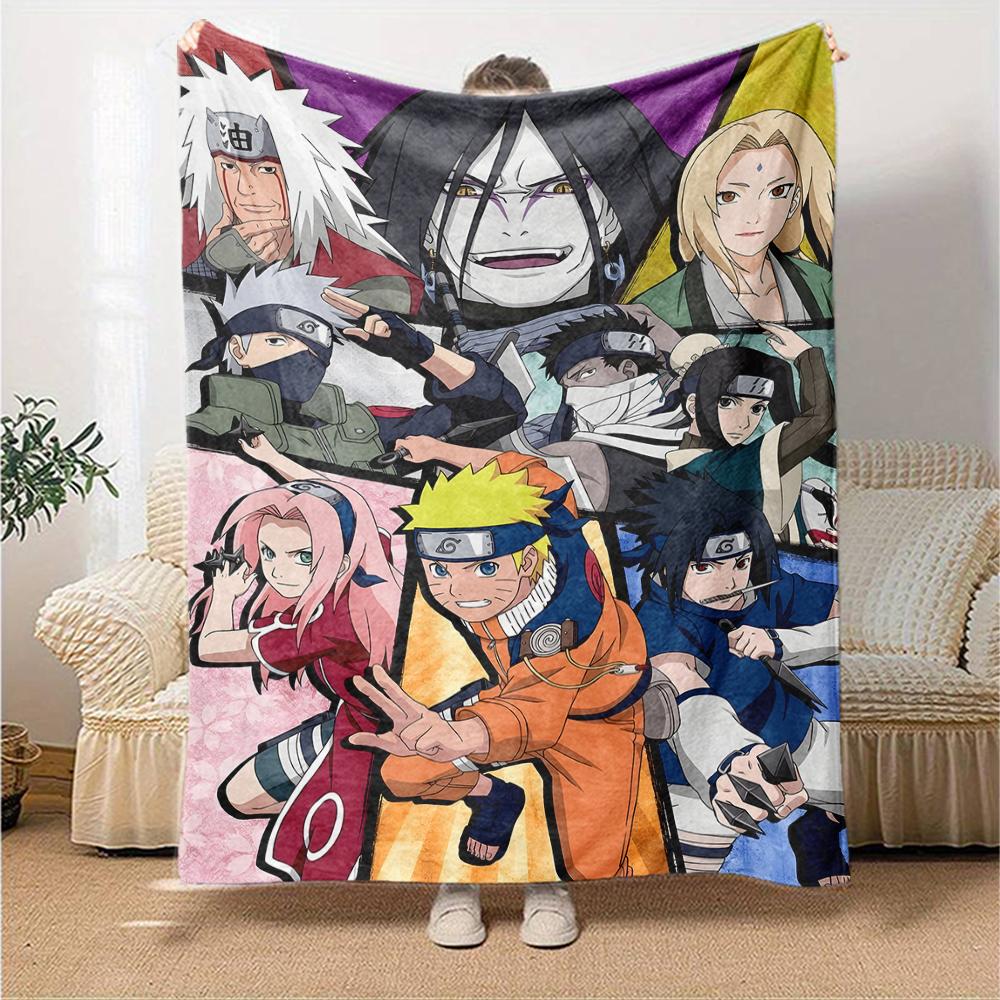 1pc NARUTO (3) Blanket, Gift, for Men and Women, Soft Blanket, Good for Sofa Bed Couch Travel, Lightweight Flannel Blanket